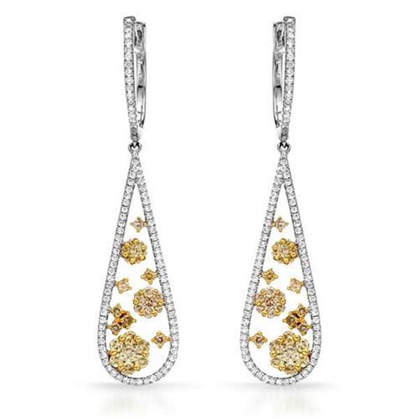 18k White Gold 1.86CTW Diamond Earrings, (SI1-SI2/VS2-SI1/G-H)