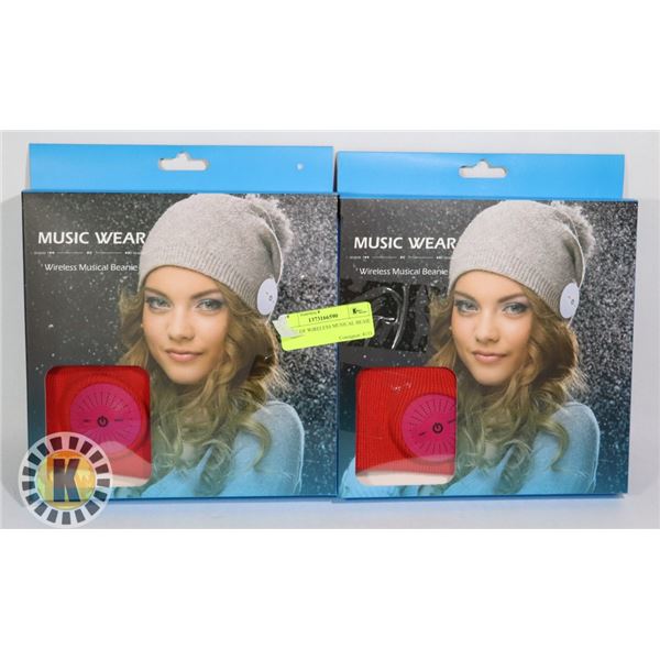 2 SETS OF WIRELESS MUSICAL BEANIE