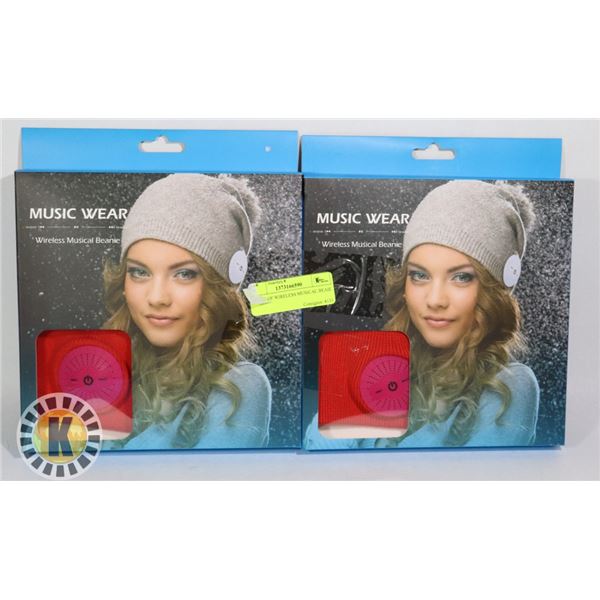 2 SETS OF WIRELESS MUSICAL BEANIE