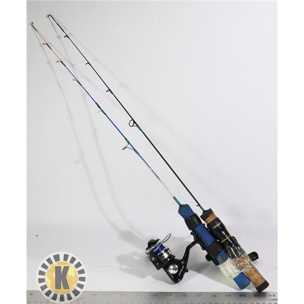 2 SETS OF FISHING RODS WITH WHEELS