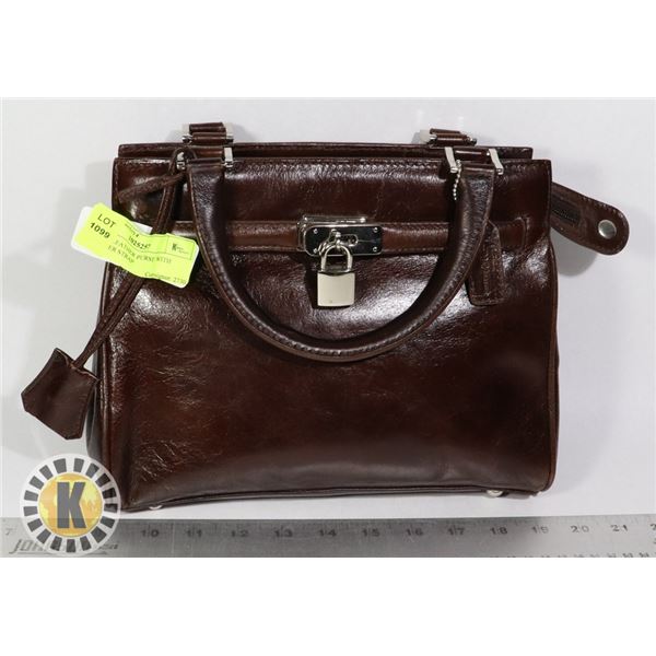 DANIER LEATHER PURSE WITH SHOULDER STRAP