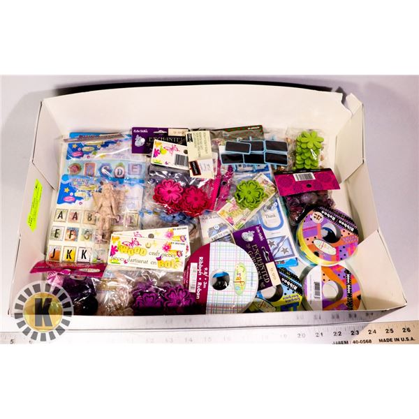 LARGE TRAY OF CRAFT SUPPLIES FAIRIES EMBELLISHING