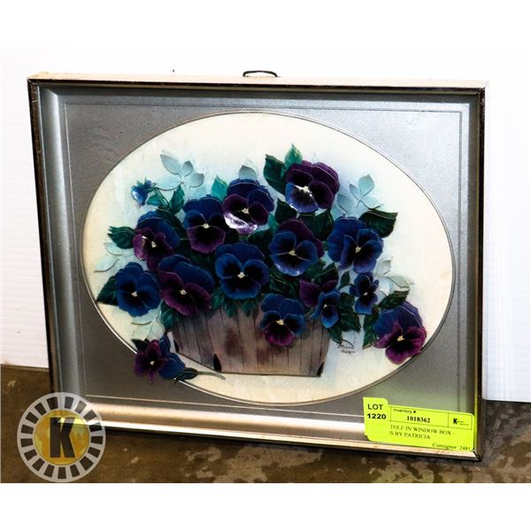 PAPER TOLE IN WINDOW BOX - PANSIES BY PATRICIA
