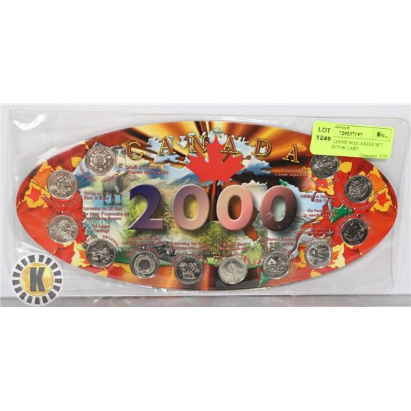 20000 MILLENNIUM QUARTER SET ON COLLECTOR CARD