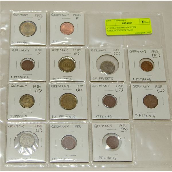 x13 OLD GERMANY COIN COLLECTION IN PAGE