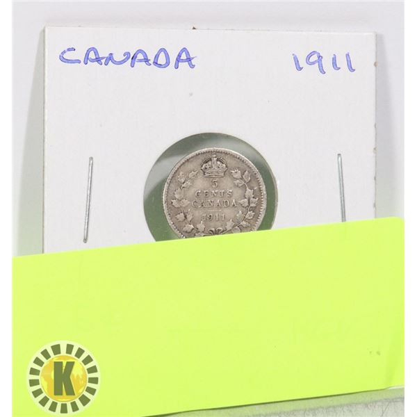1911 CANADIAN 5 CENT PIECE KING GEORGE V