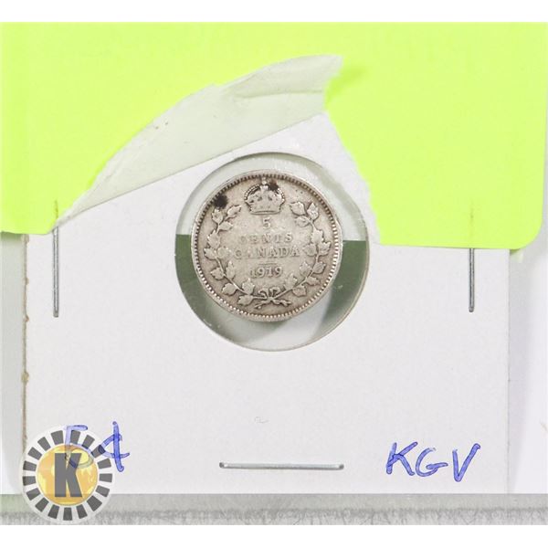 1919 CANADIAN 5 CENT PIECE KING GEORGE V