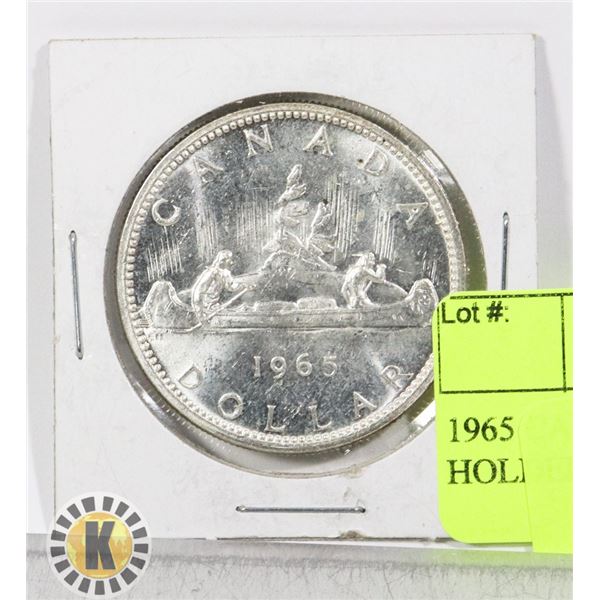 1965 CANADIAN SILVER DOLLAR IN HOLDER