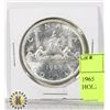 Image 1 : 1965 CANADIAN SILVER DOLLAR IN HOLDER