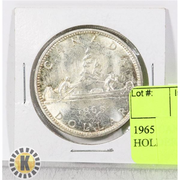 1965 CANADIAN SILVER DOLLAR IN HOLDER