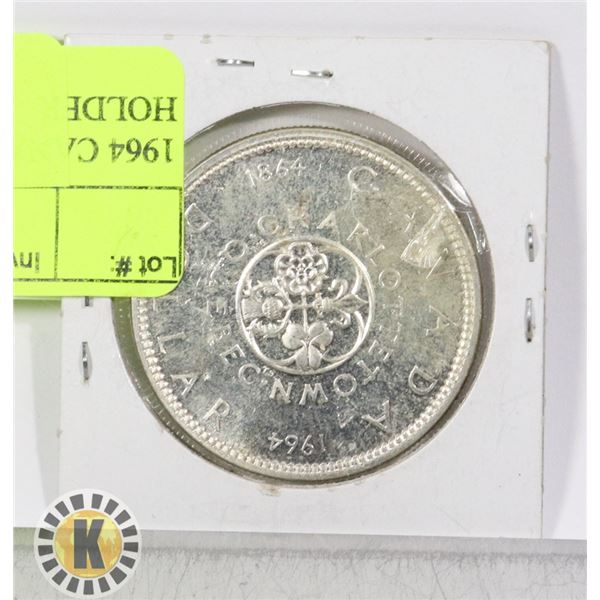 1964 CANADIAN SILVER DOLLAR IN HOLDER