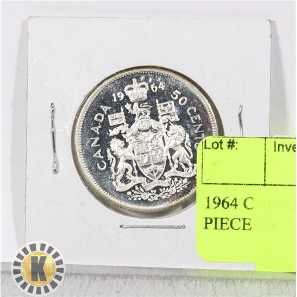 1964 CANADIAN SILVER 50 CENT PIECE EXC