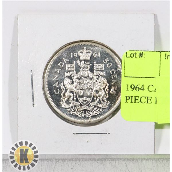1964 CANADIAN SILVER 50 CENT PIECE EXC