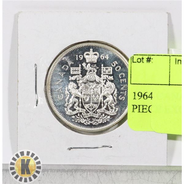1964 CANADIAN SILVER 50 CENT PIECE EXC