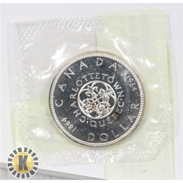 1964 CANADIAN SILVER DOLLAR IN HOLDER