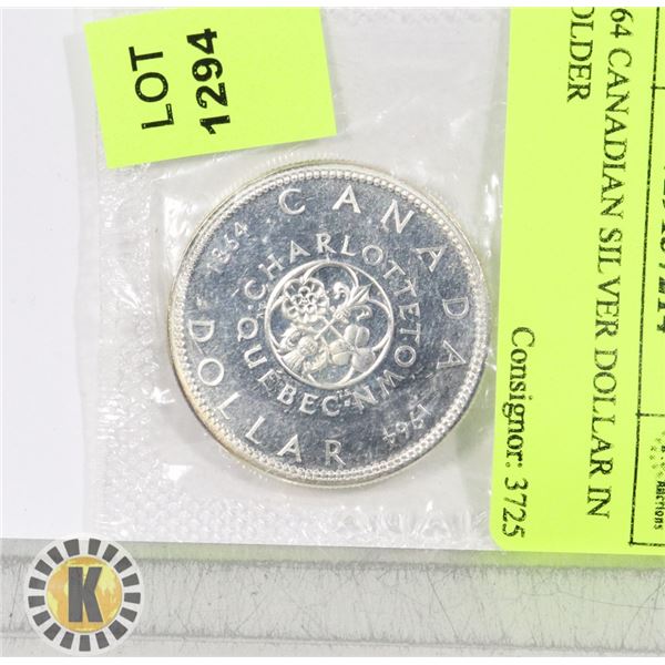 1964 CANADIAN SILVER DOLLAR IN HOLDER