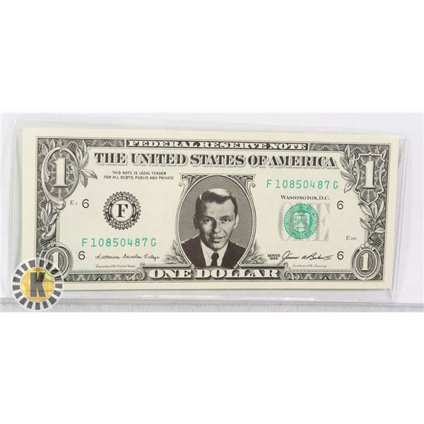 US ONE DOLLAR BILL WITH FRANK SINATRA