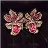 Image 1 : AUTHENTIC HEIDI DAUS WILD ORCHID CLIP-ON EARRINGS