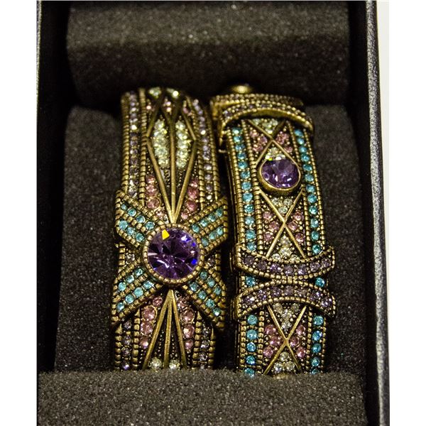 AUTHENTIC HEIDI DAUS DOUBLE BANGLE SET