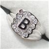 Image 3 : SILVER CUBIC ZIRCONIA RING (~SIZE 10)