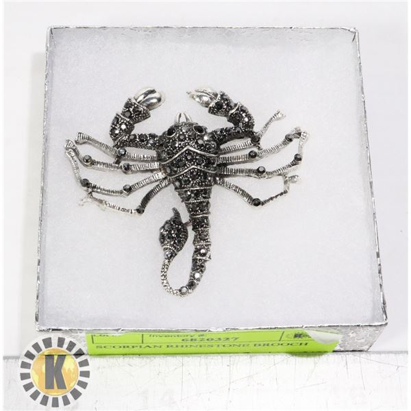 SCORPION RHINESTONE BROOCH