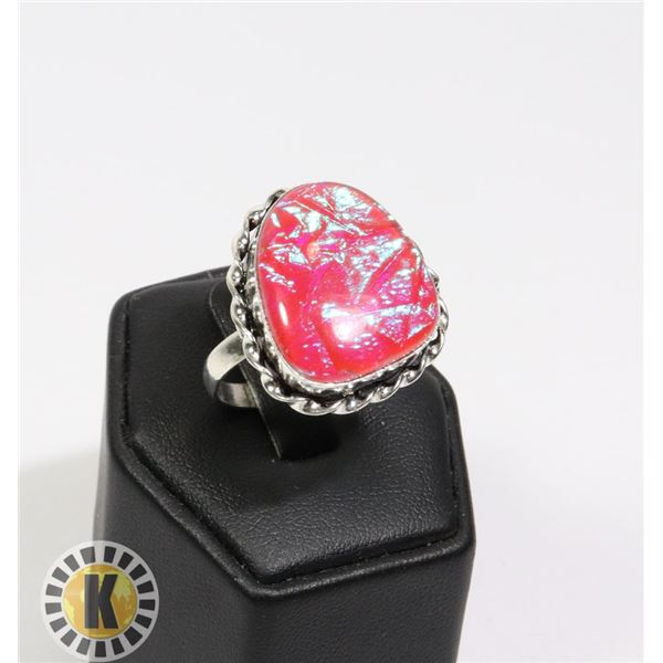 7)  PINK/BLUE FIRE AUSTRALIAN TRIPLATE OPAL