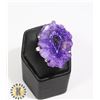 Image 1 : 5)  PURPLE SOLAR QUARTZ SIZE 6 RING SET IN 925