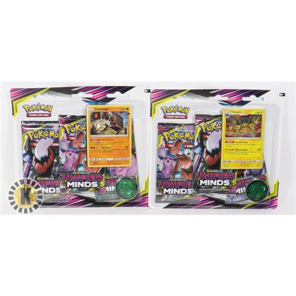 x2 POKEMON 3 BLISTER PACKS, COIN CARD NEW