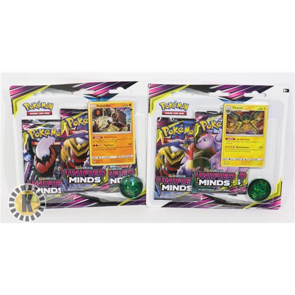 x2 POKEMON 3 BLISTER PACKS, COIN CARD NEW