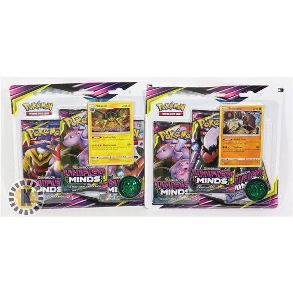 x2 POKEMON 3 BLISTER PACKS, COIN CARD NEW