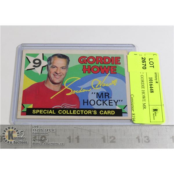 1971-72 OPC GORDIE HOWE MR. HOCKEY
