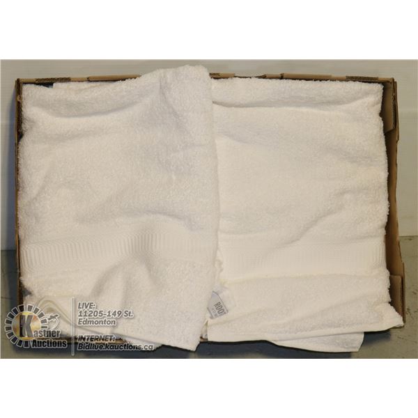 SET OF 2 ROOTS WHITE XL BATH TOWELS (EACH