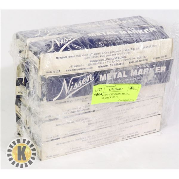 NISSEN LOW CHLORIDE METAL MARKER- PACK OF 10
