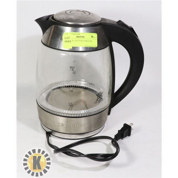 CHEFMAN 1.8 LITER CORDLESS KETTLE