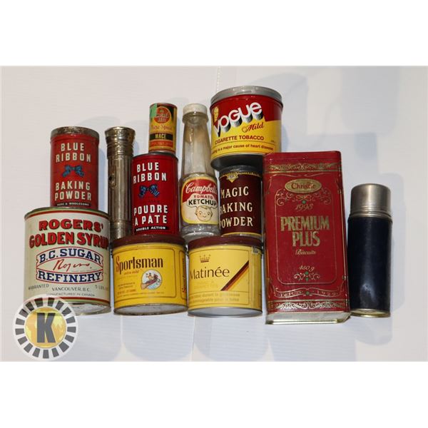 LOT OF VINTAGE TINS