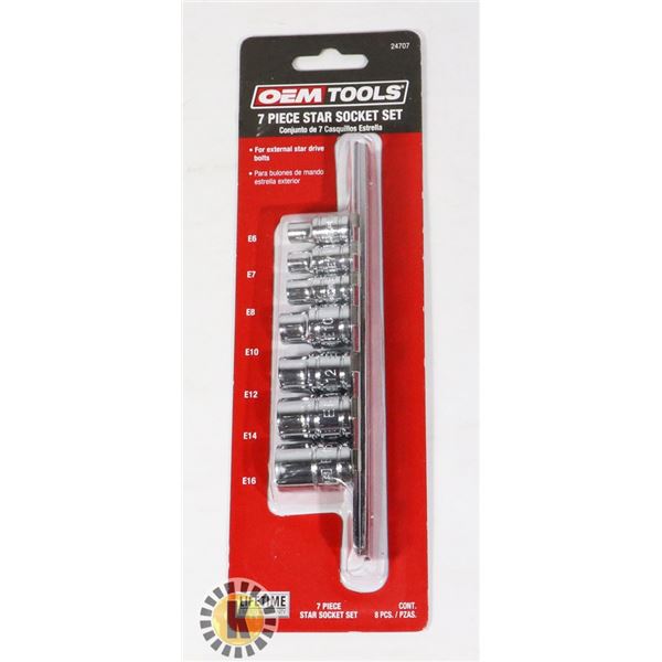 NEW OEM TOOLS 7 PC STAR SOCKET SET