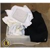 Image 1 : TOTE OF CHEF UNIFORMS- PANTS, SHIRTS AND APRONS