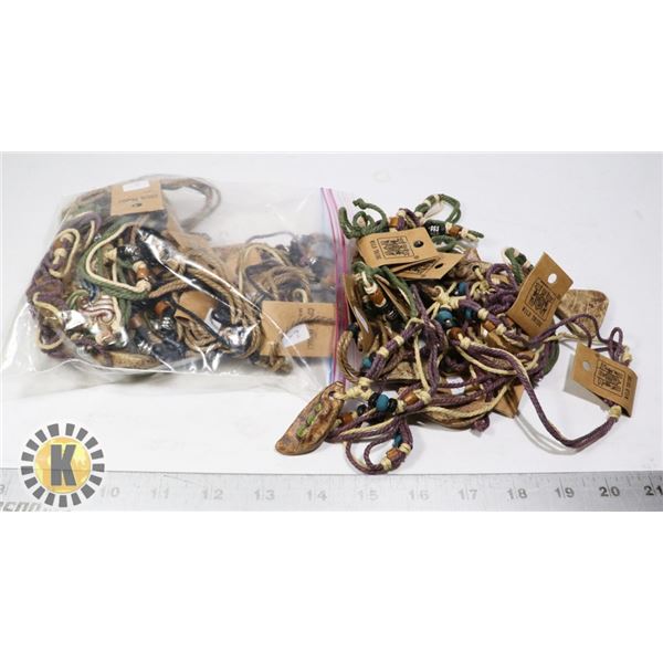 BAG OF STONEWARE JEWELRY