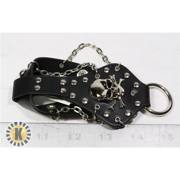 SKULL RING BRACELET COMBO LEATHER