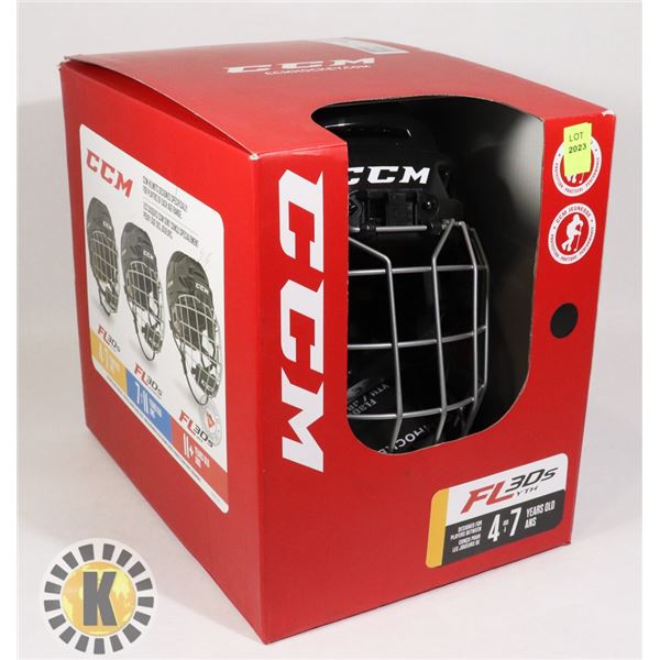CAGED HOCKEY HELMET