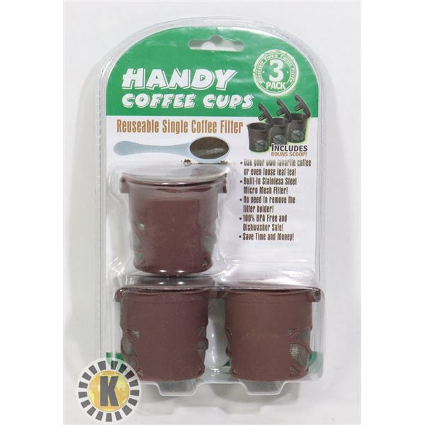NEW 3PACK HANDY COFFEE CUPS SET
