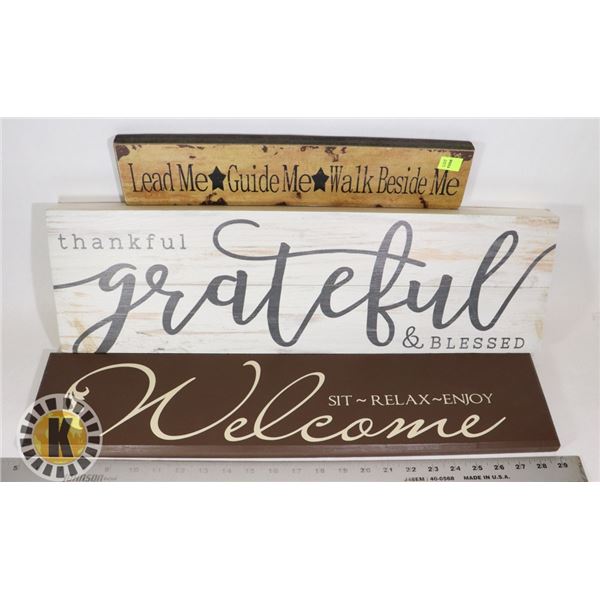 3 WOODEN WORD DISPLAY ARTS