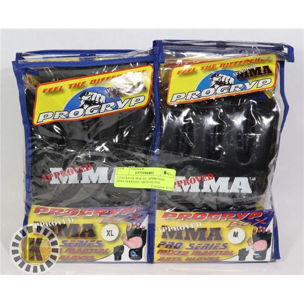 2 PACKS OF M & XL  APPROVED MMA MARTIAL ARTS GLOVE