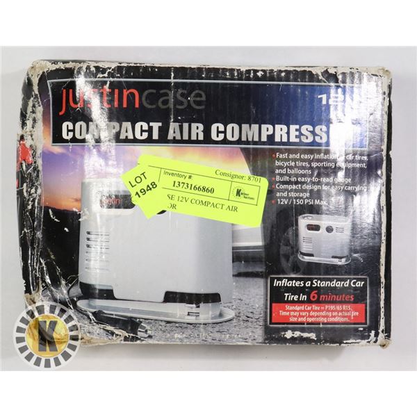 JUSTIN CASE 12V COMPACT AIR COMPRESSOR