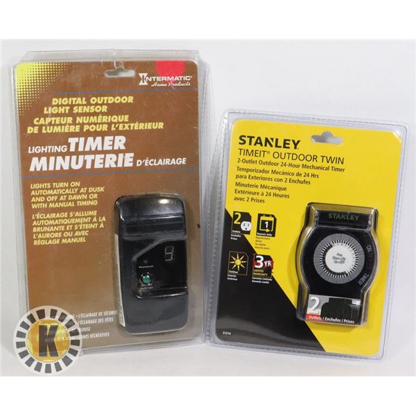 LIGHTING TIMER AND STANLEY TIMEIT OUTDOOR TWIN