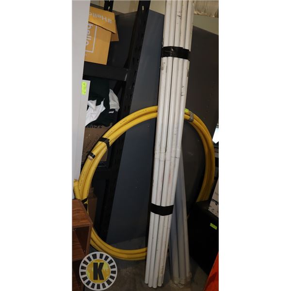 GAS LINE AND 2 SETS OF PIPES