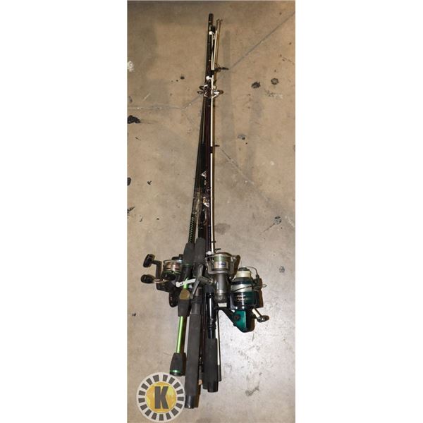 5 ESTATE FISHING RODS WITH REEL
