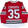 Image 1 : TONY ESPOSITO SIGNED CHICAGO BLACKHAWKS REPLICA JERSEY (FROZEN POND COA)