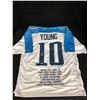 Image 1 : VINCE YOUNG SIGNED TITANS CAREER STAT PRO STYLE JERSEY (JSA HOLO)