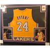 Image 1 : KOBE BRYANT AUTOGRAPHED 33x35 CUSTOM FRAMED LAKERS JERSEY (STEINER COA)